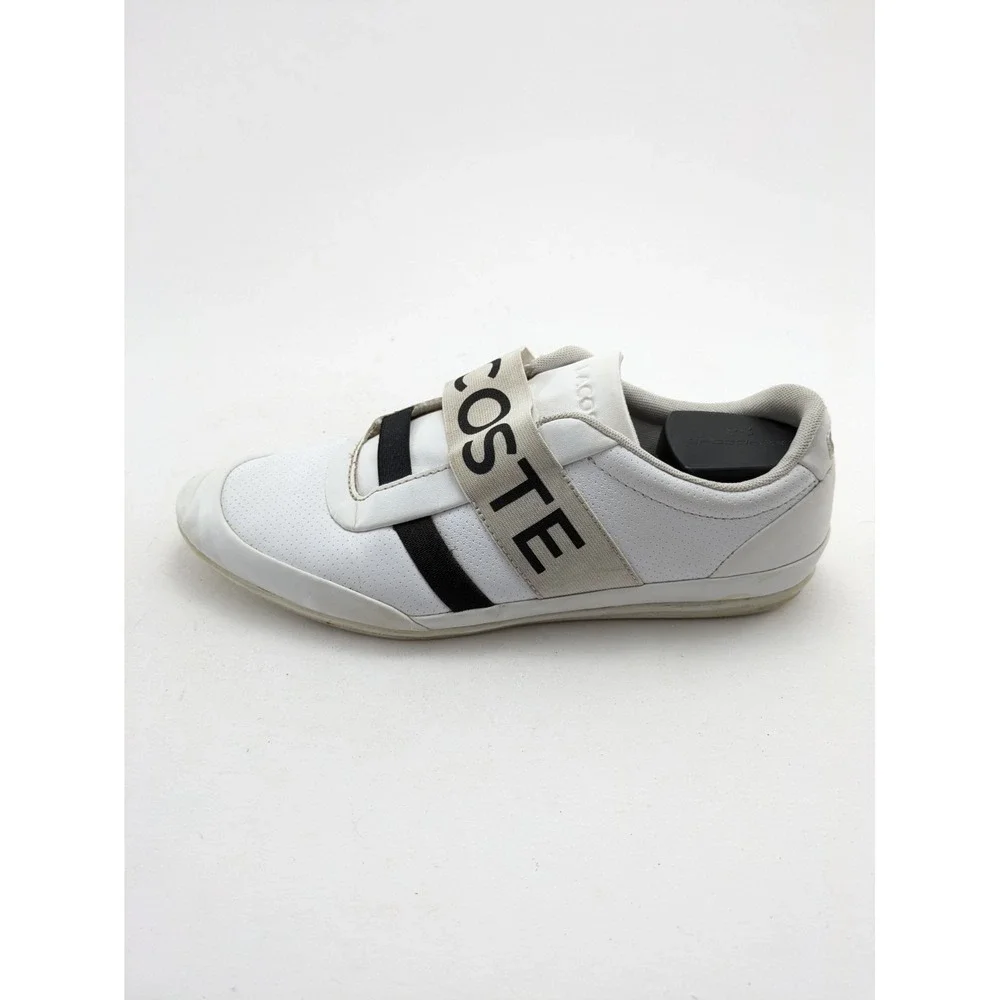 Mens‎ Lacoste Misano White Leather Elastic 3182 U Cam Strap Casual Shoes Size 10